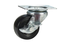 Cold Steel Rubber Swivel Castor with Brake Black 50mm