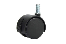 Cold Steel Twin Wheel Hooded 3/8" Thread Furniture Castor with Brake 50mm - 2 Pack