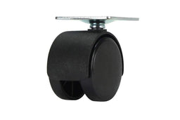 Cold Steel Twin Wheel Hooded Plate Furniture Castor 40mm - 2 Pack