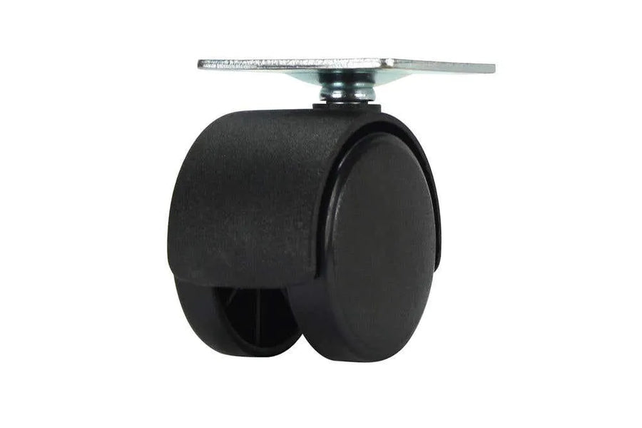 Cold Steel Twin Wheel Hooded Plate Furniture Castor 40mm - 2 Pack