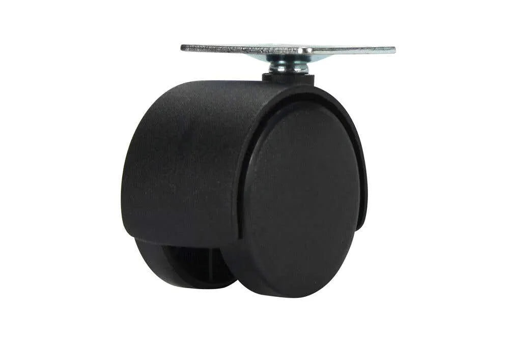 Cold Steel Twin Wheel Hooded Plate Furniture Castor 50mm - 2 Pack
