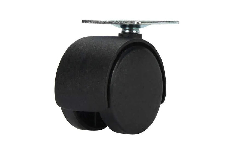 Cold Steel Twin Wheel Hooded Plate Furniture Castor 50mm - 2 Pack