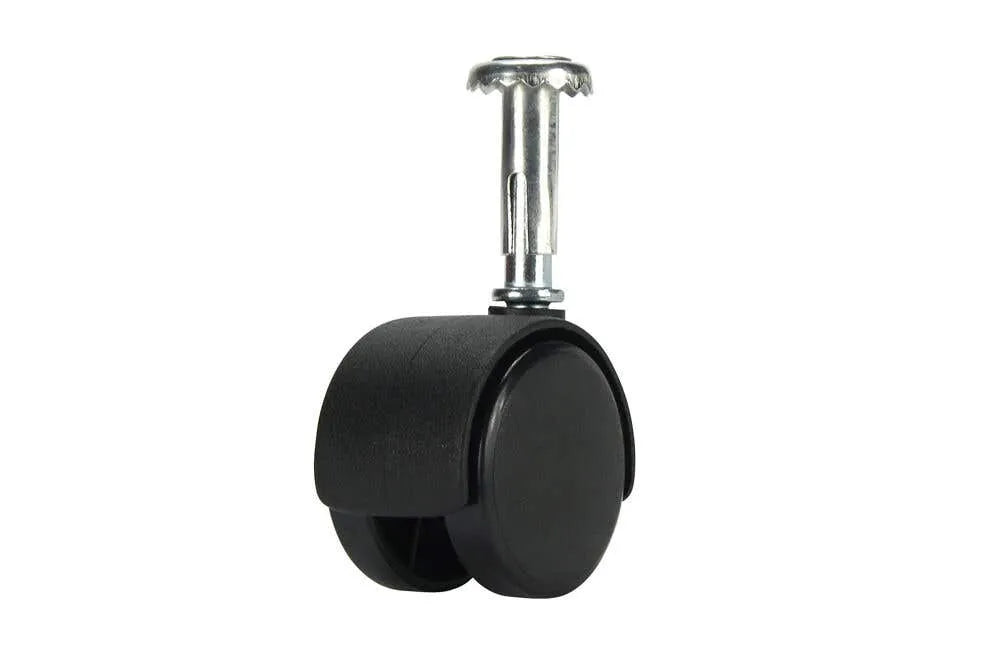 Cold Steel Twin Wheel Hooded Socket Furniture Castor 40mm - 2 Pack