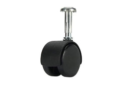 Cold Steel Twin Wheel Hooded Socket Furniture Castor 40mm - 2 Pack