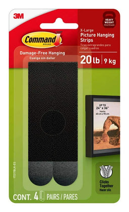 Command Picture Hanging Strips Black XL 9kg - 4 Pack
