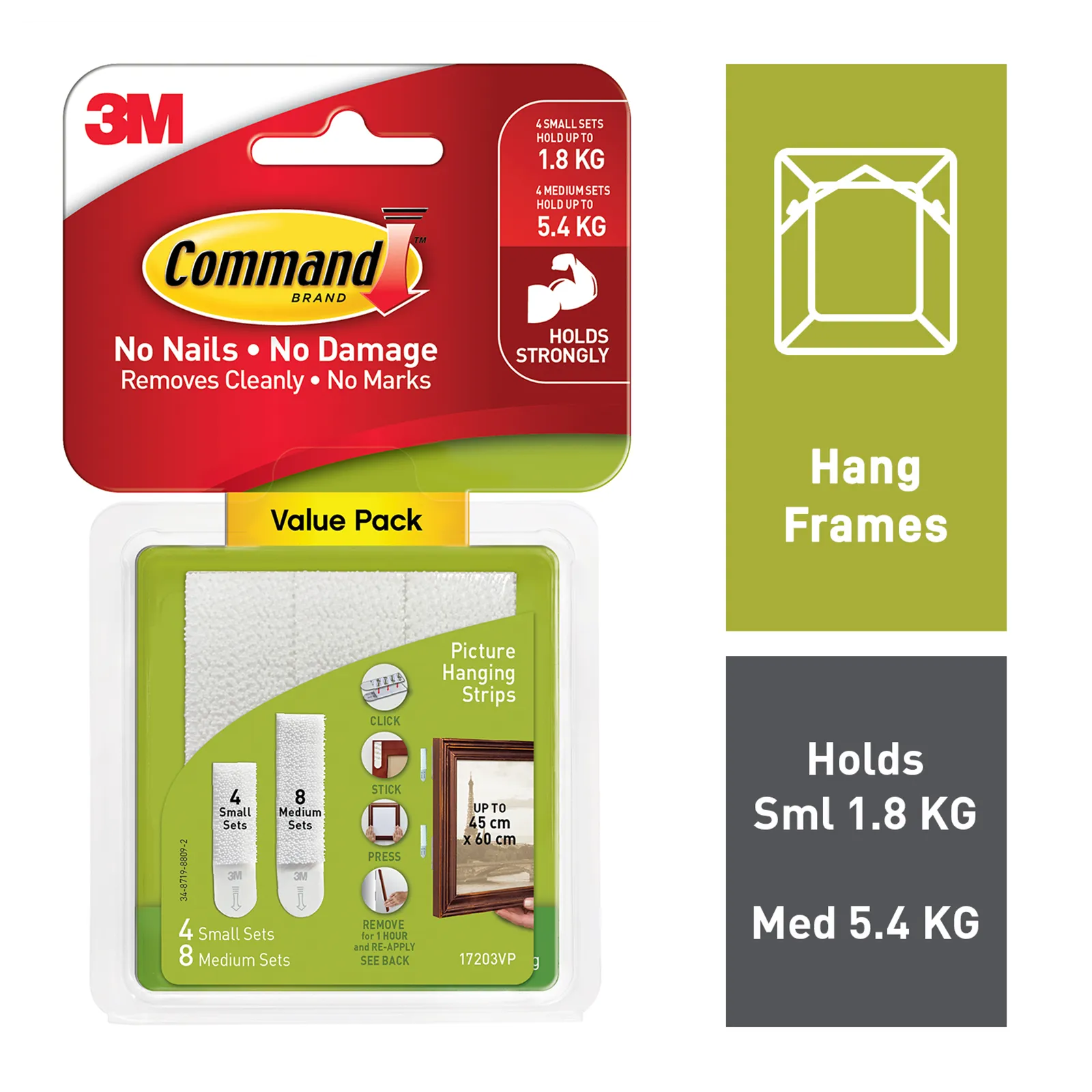 Command Picture Hanging Strips Small & Medium - 12 Pack
