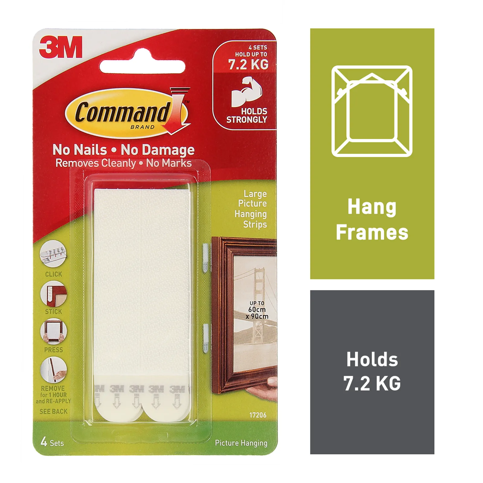 Command Picture Hanging Strips White Large - 4 Pack