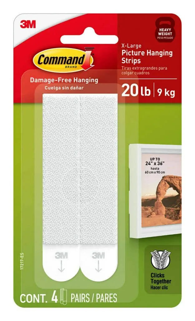 Command Picture Hanging Strips White XL 9kg - 4 Pack