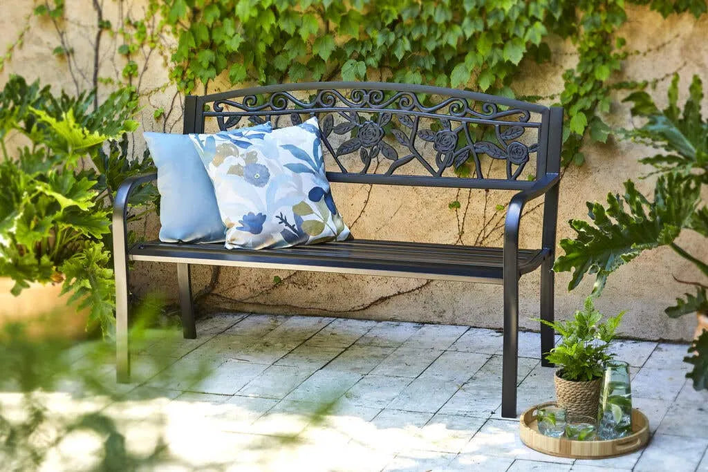 Cornwell 2 Seater Steel Bench Black