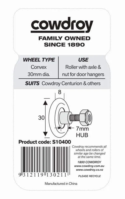 Cowdroy 30mm Centurion Wheels with Axle & Nut Pack