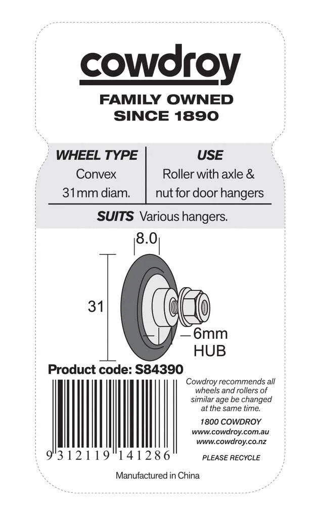 Cowdroy Door Roller 32mm