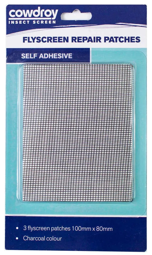 Cowdroy Flyscreen Repair Patches 100 x 80mm - 3 Pack