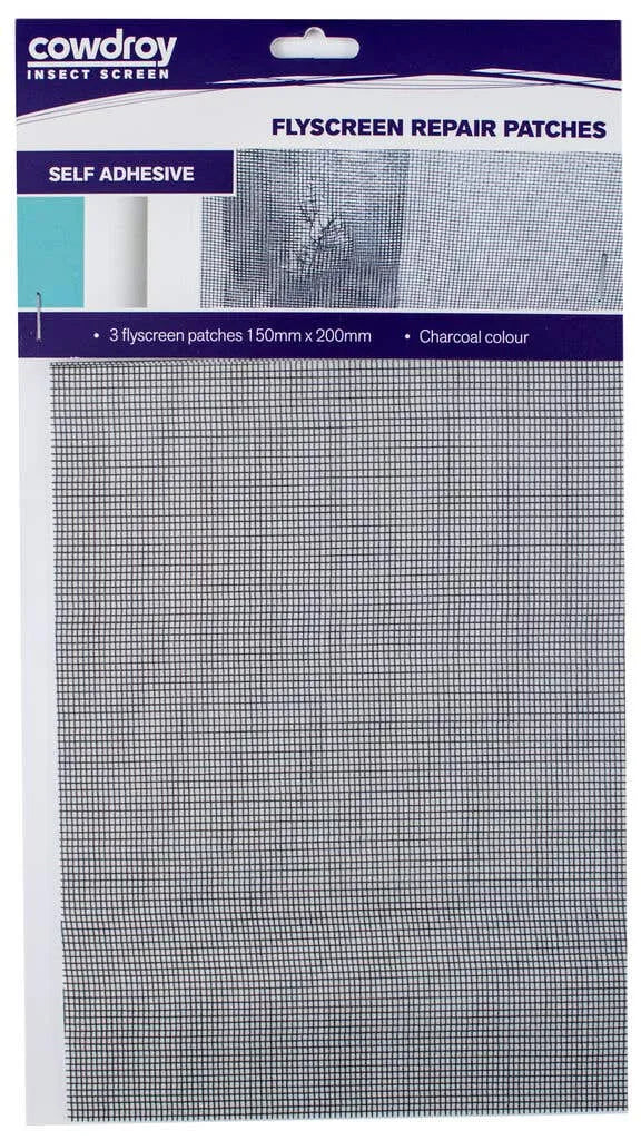 Cowdroy Flyscreen Repair Patches 150 x 200mm - 3 Pack