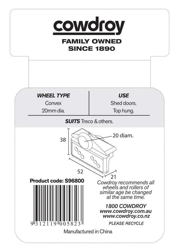 Cowdroy Garden Shed Roller Assembly - 2 Pack