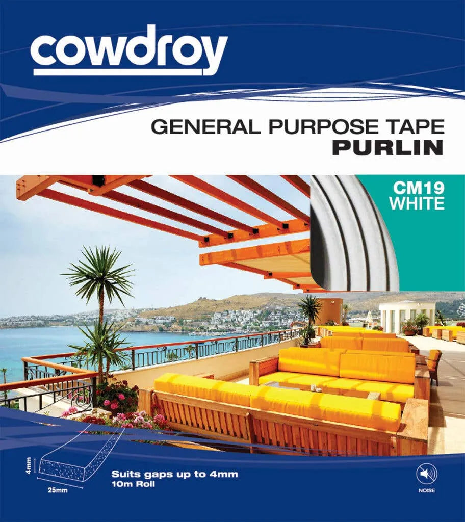 Cowdroy General Purpose Tape Purlin White 4 x 25mm x10m