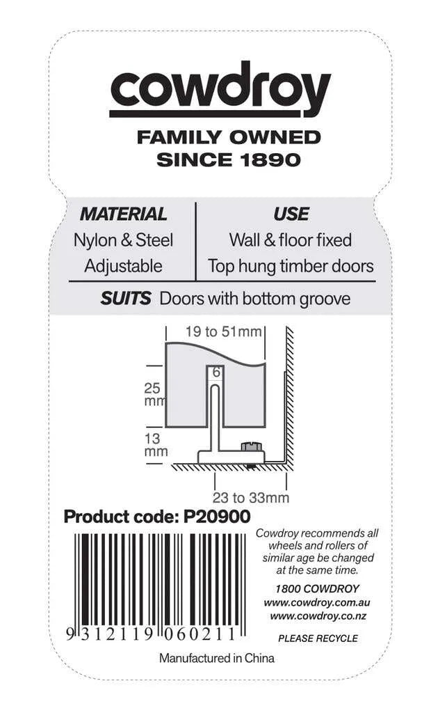 Cowdroy Nylon Adjustable Wall Mount Door Guide