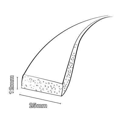 Cowdroy Seal Foam Black 12 x 25mm x 3m
