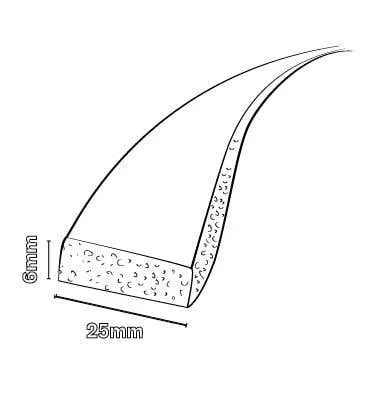 Cowdroy Seal Foam Black 6 x 25mm x 3m
