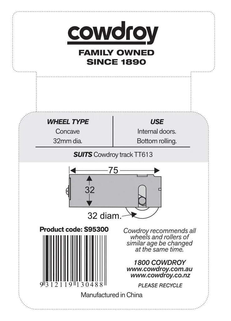 Cowdroy Sheave Concave Wheel 32mm - 2 Pack S95300