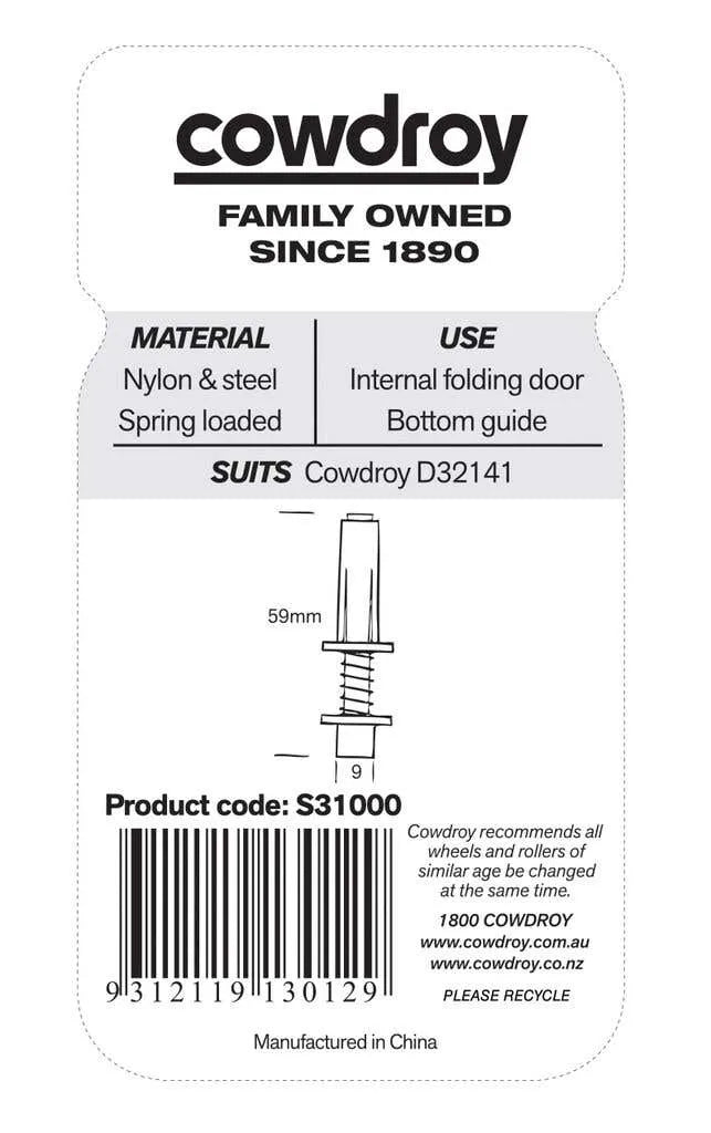 Cowdroy Spring Loaded Door Guide - 2 Pack