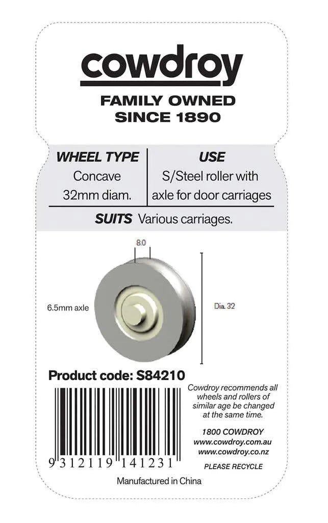 Cowdroy Stainless Steel Glass Door Roller 32mm