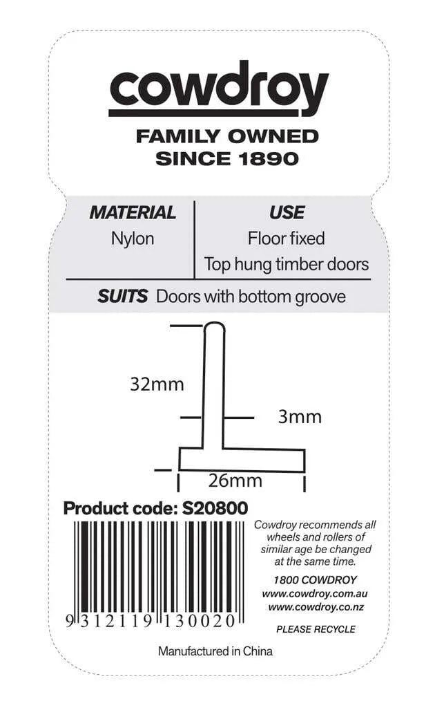 Cowdroy Standard Duty Door Guide