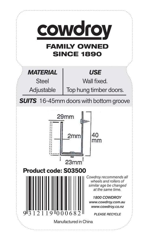 Cowdroy Steel Adjustable Wall Mount Guide Pack