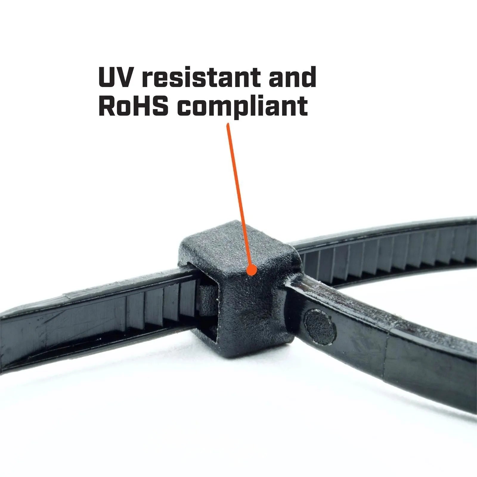 Crescent Cable Ties Black 100 x 2.5mm - 100 Pack