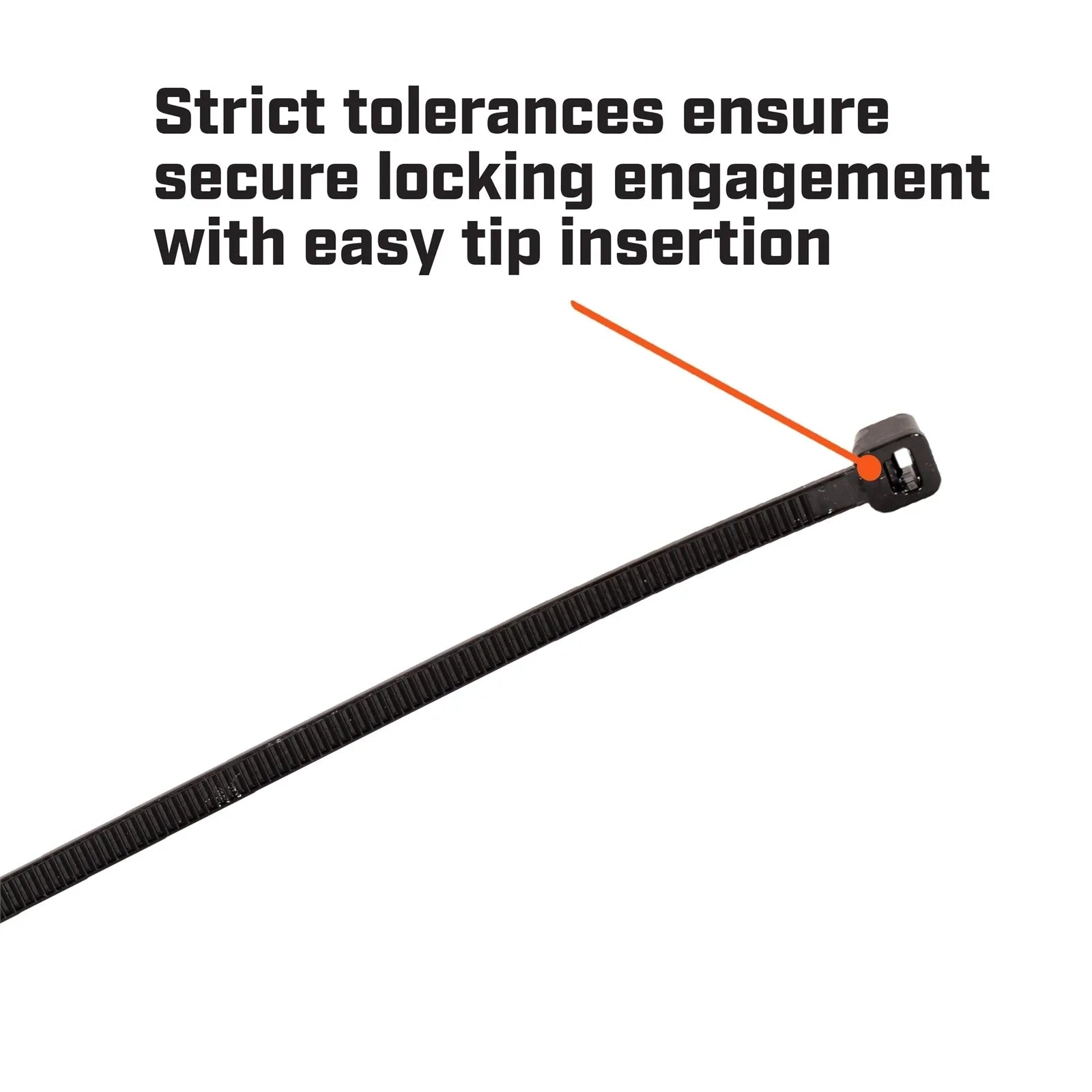 Crescent Cable Ties Black 100 x 2.5mm - 100 Pack
