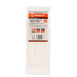 Crescent Cable Ties Natural 200mm x 4.6mm - 25 Pack