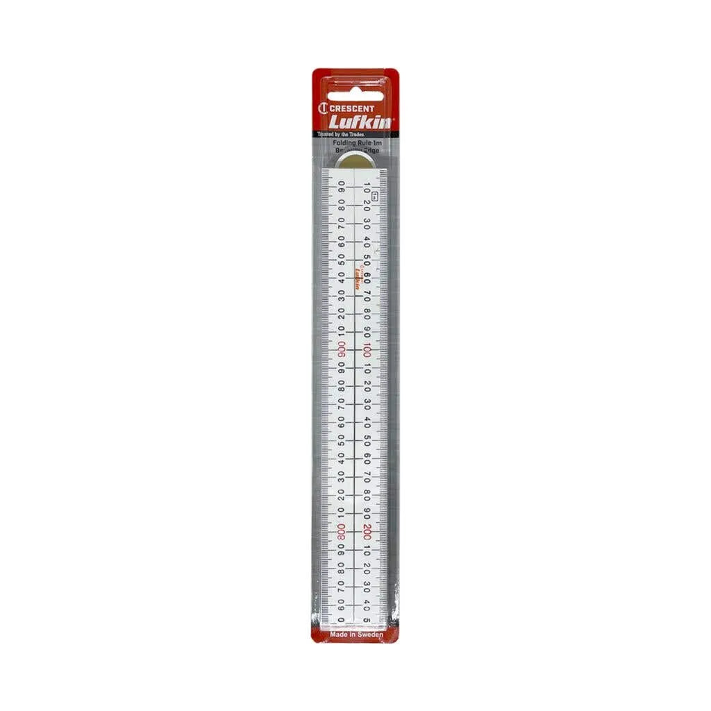 Crescent Lufkin 4 Fold Bevelled Edge Folding Ruler White 1m