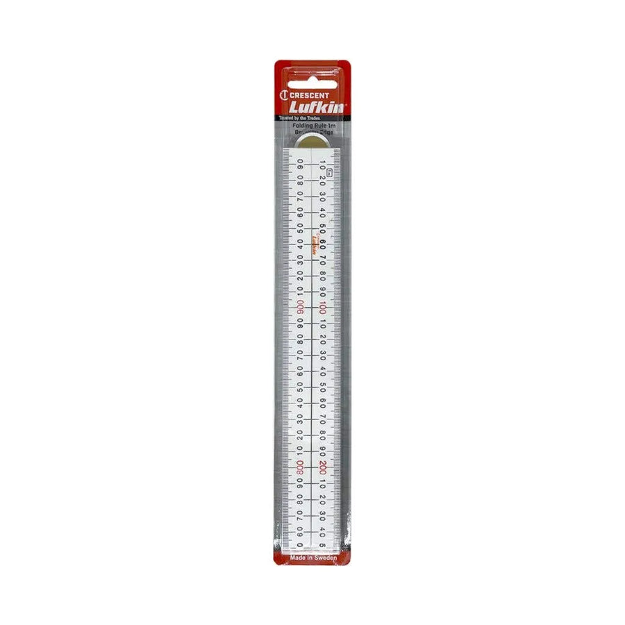 Crescent Lufkin 4 Fold Bevelled Edge Folding Ruler White 1m