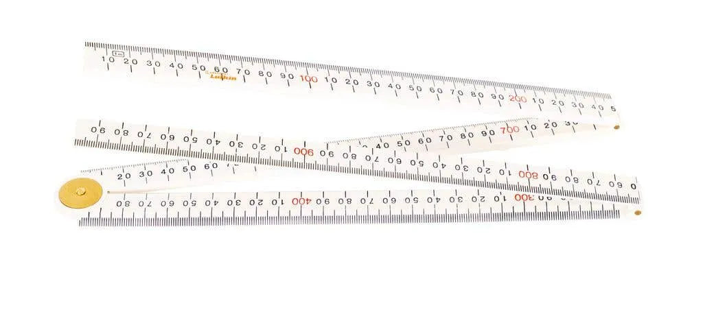 Crescent Lufkin 4 Fold Bevelled Edge Folding Ruler White 1m