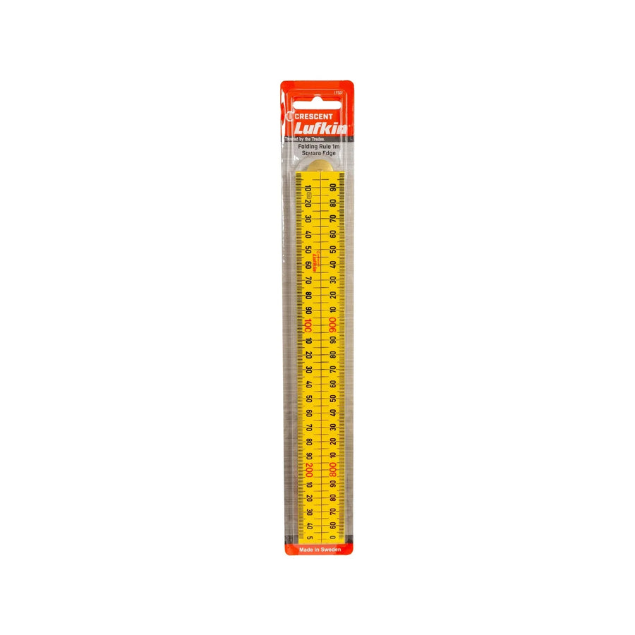 Crescent Lufkin 4 Fold Ruler Square Edge Yellow 1m LFSSIN