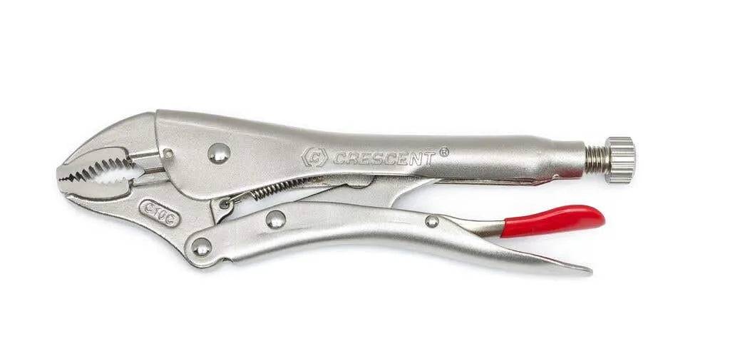 Crescent Pliers Curved Jaw Locking with Wire Cutter 10"