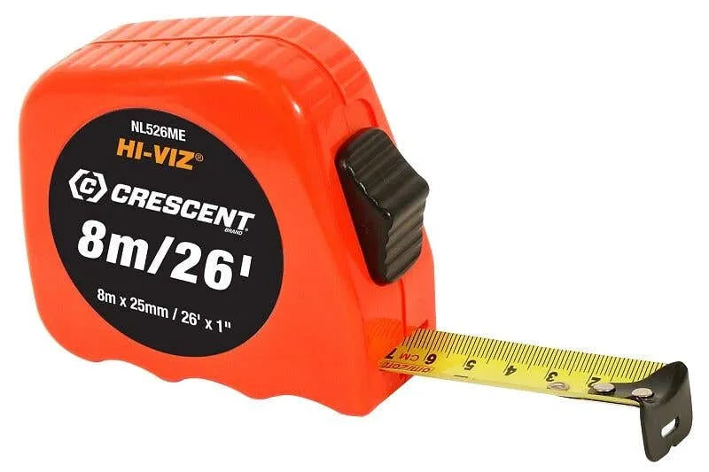 Crescent Tape Measure Hi-Viz 8m/26' x 25mm