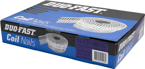 Duo-Fast 0Deg Electro Galv Collated Coil Ring Nail 3600pk - 2.5 x 27mm #D41010