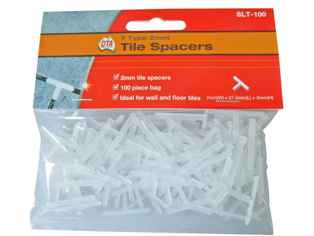 DTA T Type Tile Spacers 2mm - 100 Pack