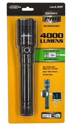 Dorcy Pro Series USB Rechargeable Flashlight 4000 Lumens