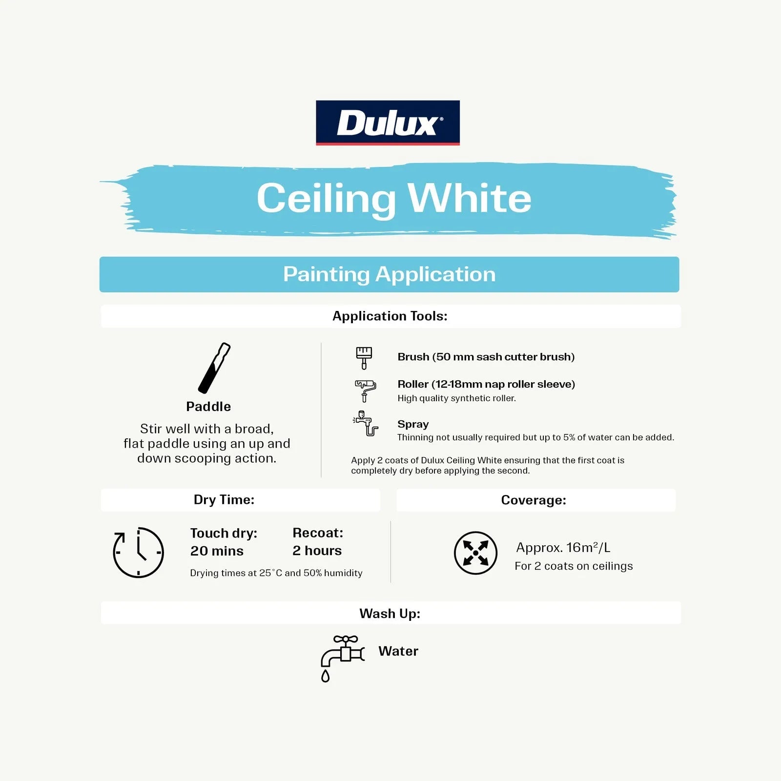 Dulux 1L White Ceiling Paint