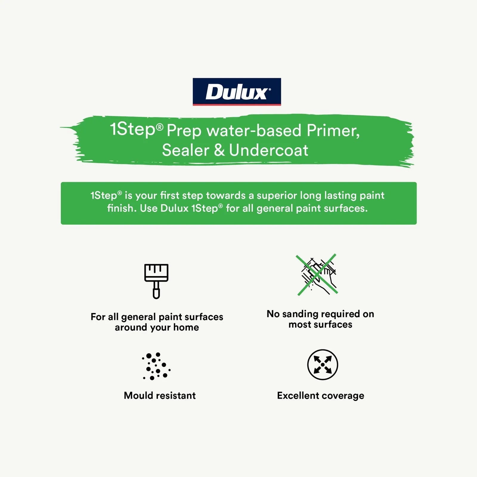 Dulux 1 Step Water Based Primer Sealer Undercoat 1L