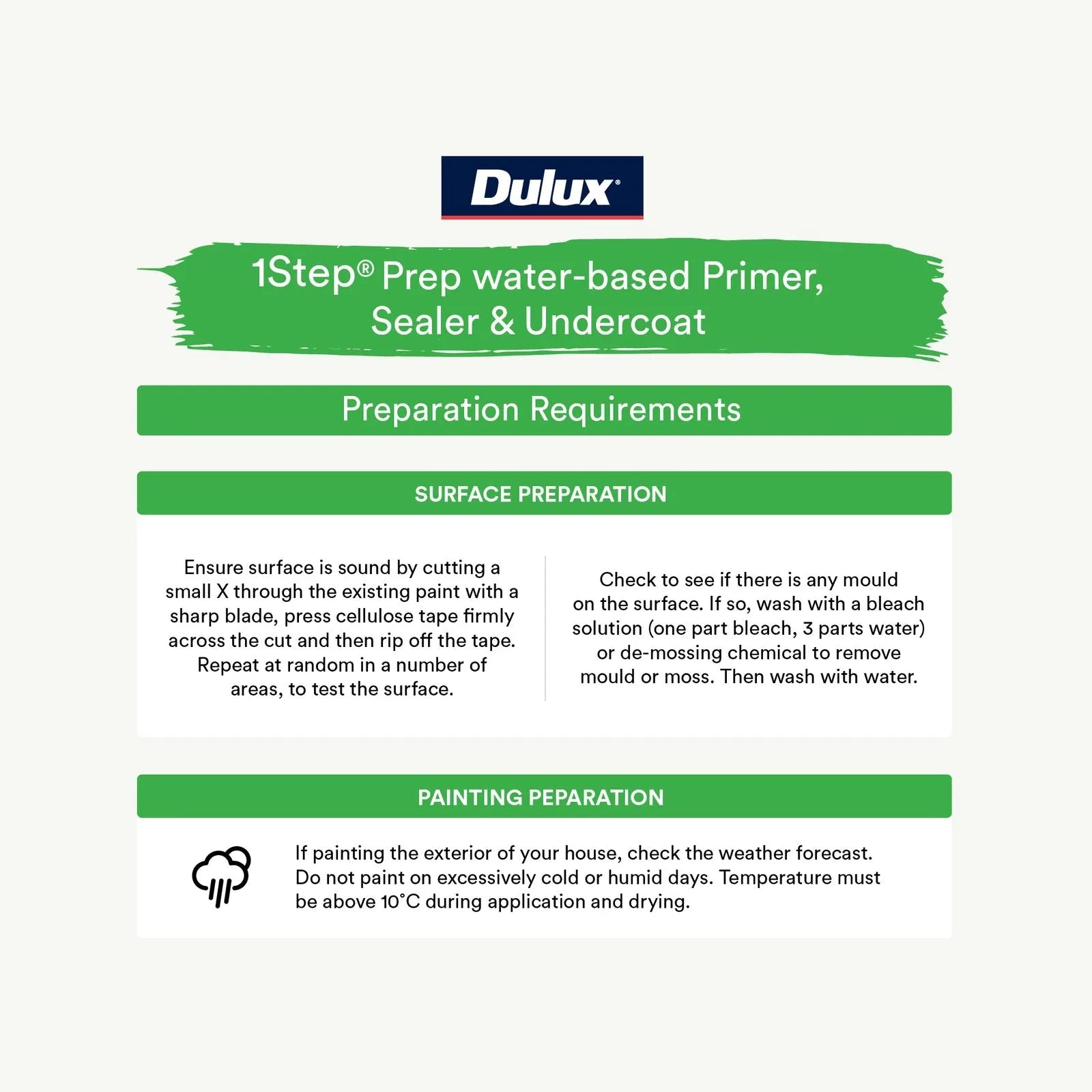 Dulux 1 Step Water Based Primer Sealer Undercoat 500ml