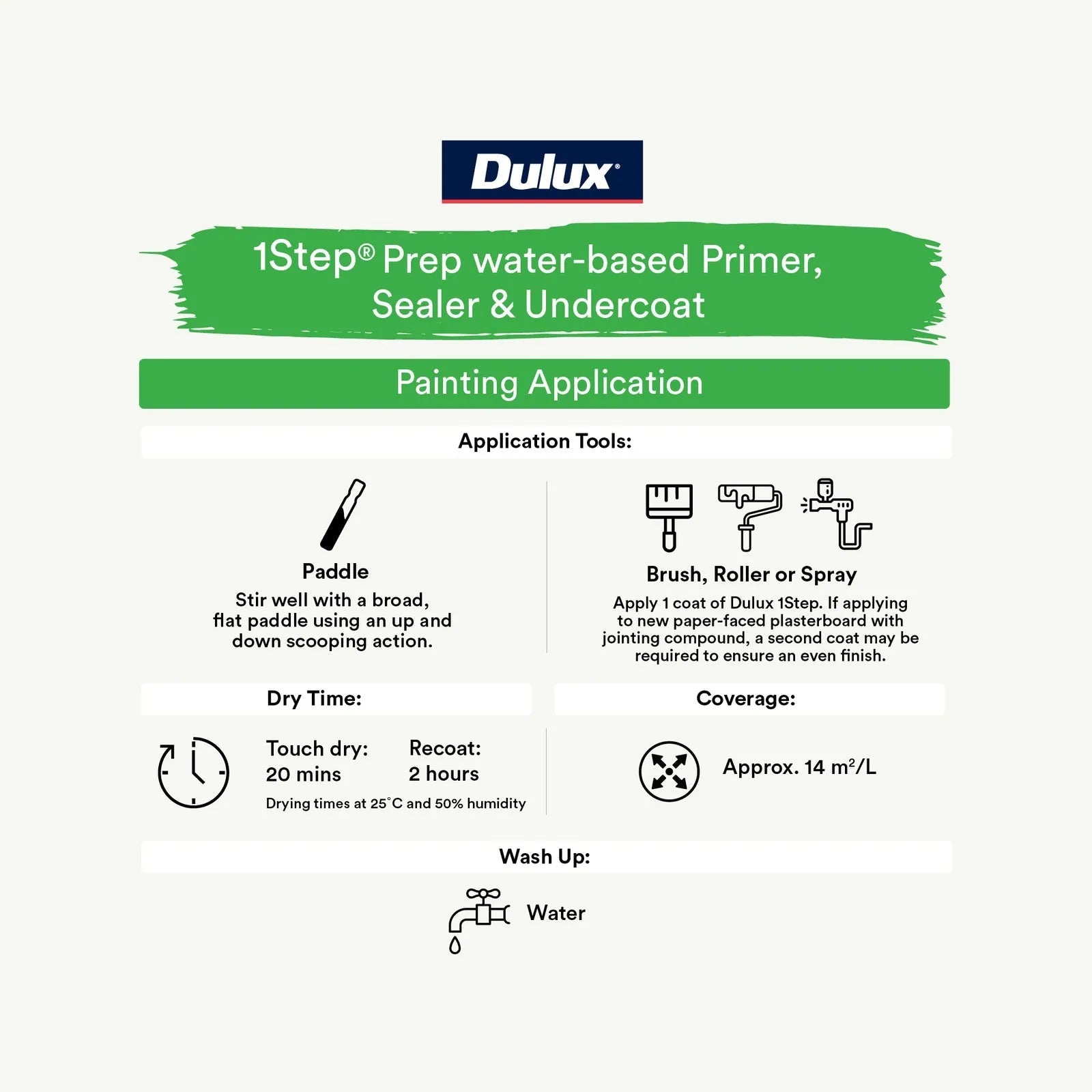Dulux 1 Step Water Based Primer Sealer Undercoat 500ml