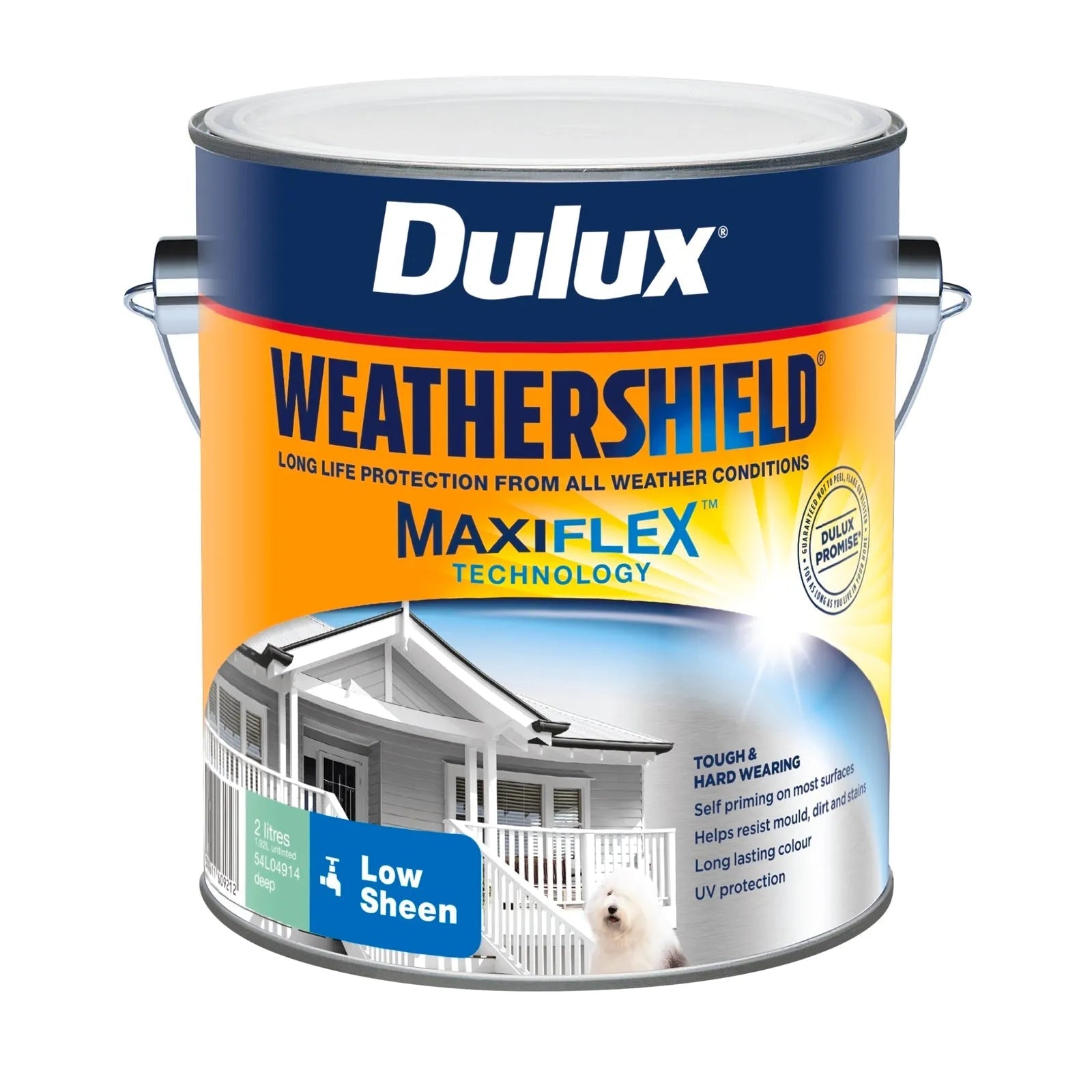 Dulux 2L Deep Low Sheen Weathershield Exterior Paint