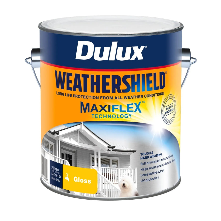 Dulux 2L Ultra Deep Gloss Weathershield Exterior Paint