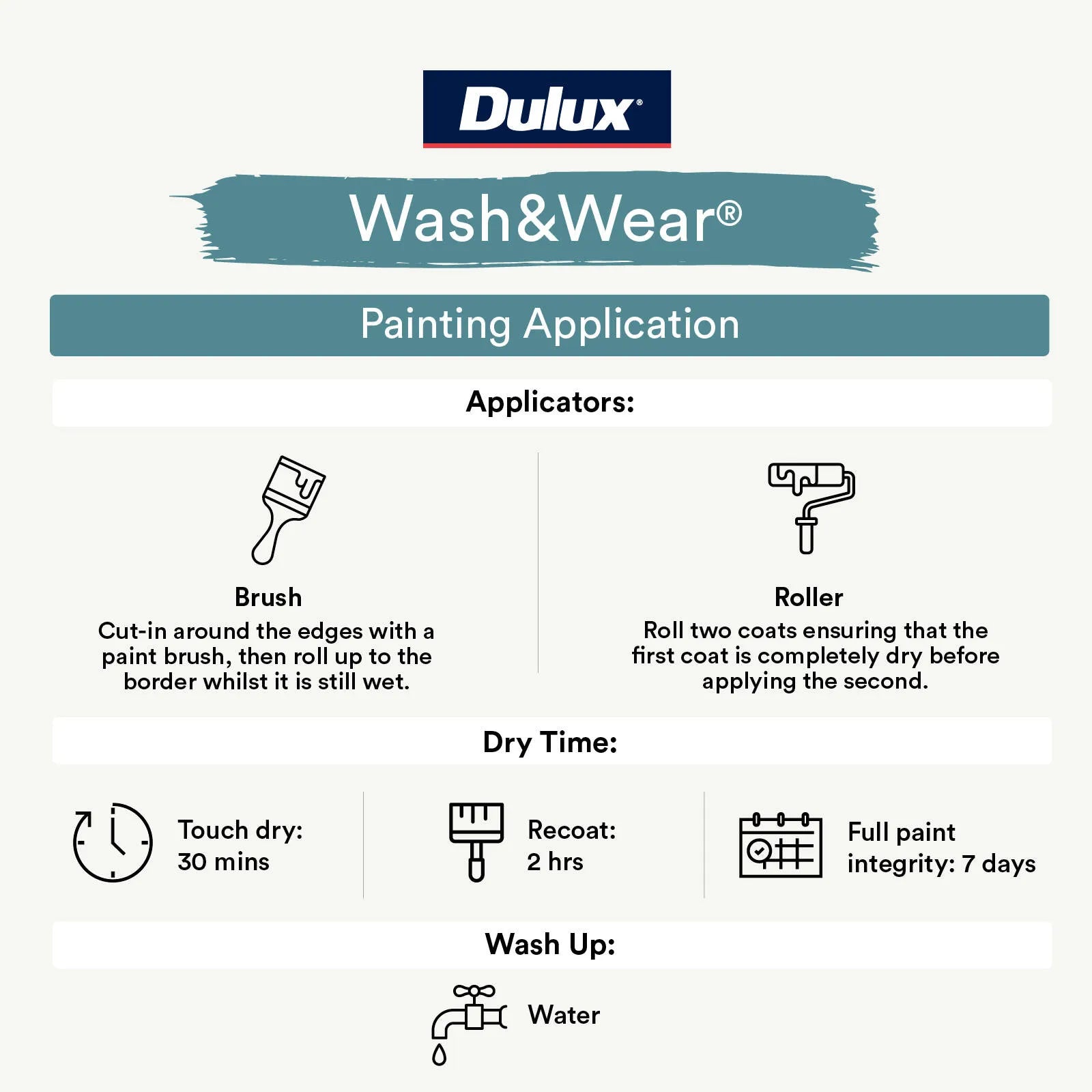 Dulux 2L Wash&Wear Low Sheen Extra Bright Interior Paint