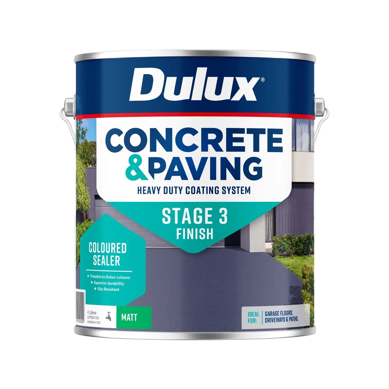 Dulux 4L Medium Tint Matt Concrete & Paving Coloured Sealer