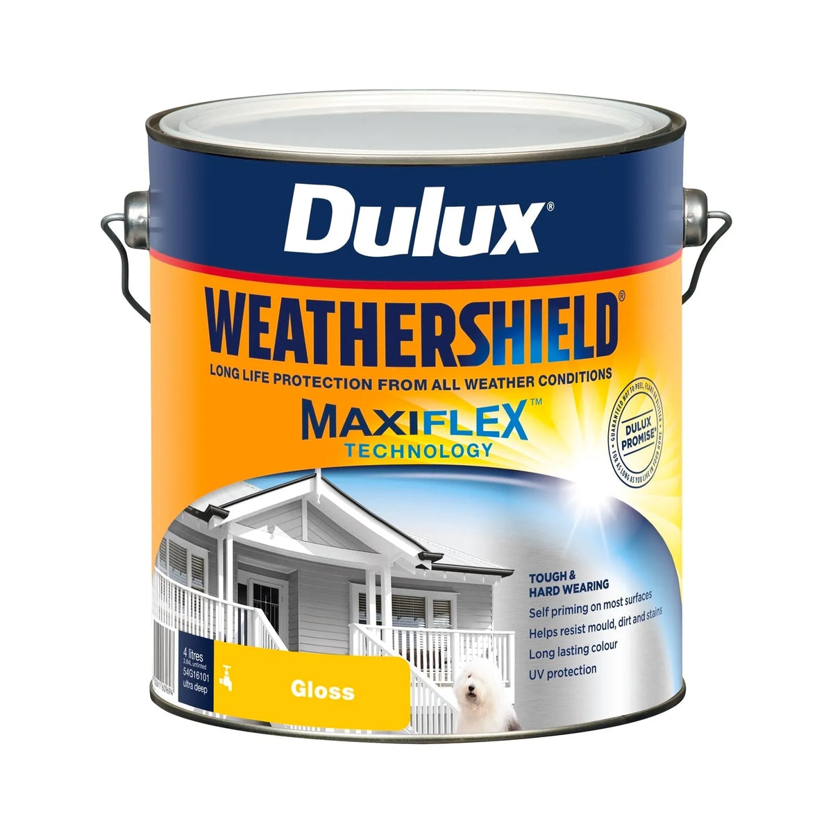 Dulux 4L Ultra Deep Gloss Weathershield Exterior Paint