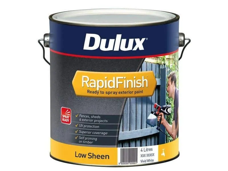 Dulux Rapid Finish Exterior Low Sheen Vivid White 4L