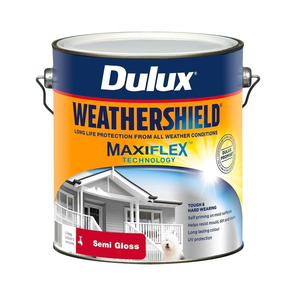 Dulux Weathershield Exterior Semi Gloss Vivid White 4L
